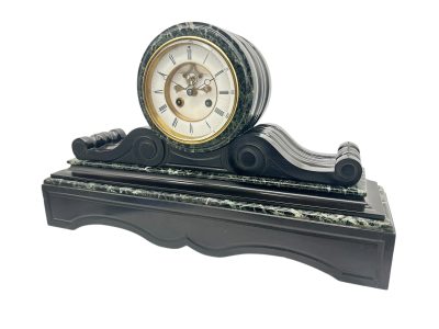 Fabulous Victorian Drum Head Slate & green marble Mantel Clock – ca1870 Mantel clocks Antique Clocks 14