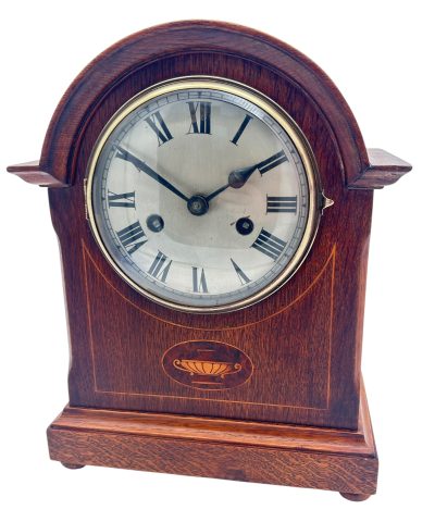 Charming Arched Top Oak case Mantel Clock – ca1900 Mantel Clock Antique Clocks 10