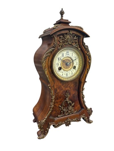 Superb Burr Walnut & Ormolu Boulle Clock – ca1880 Mantel Clock Antique Clocks 5