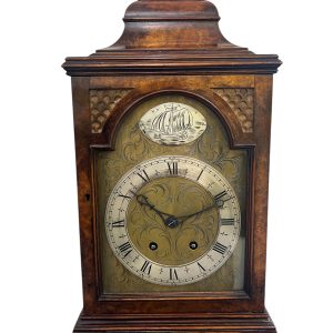 Stunning Burr Walnut case Caddy Top Bracket Clock – ca1890 Antique bracket clock Antique Clocks