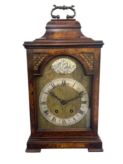 Stunning Burr Walnut case Caddy Top Bracket Clock – ca1890 Antique bracket clock Antique Clocks 3