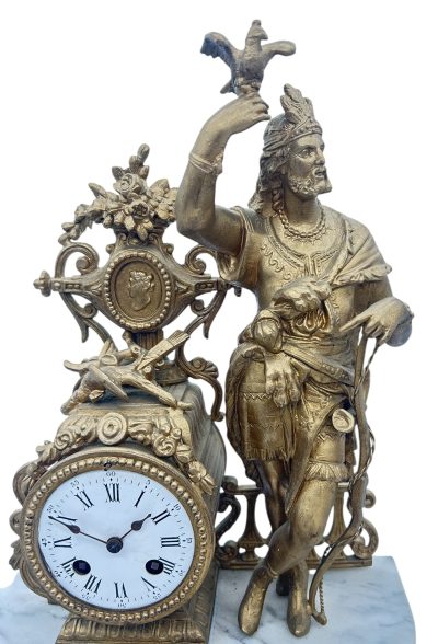 Charming French Gilt Figural Mantel Clock – ca1870 French mantel clock Antique Clocks 12