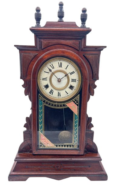 Awesome American Gingerbread Mantel Clock – ca 1900 Mantel Clock Antique Clocks 5