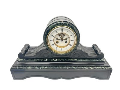 Fabulous Victorian Drum Head Slate & green marble Mantel Clock – ca1870 Mantel clocks Antique Clocks 8