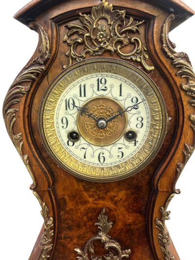 Superb Burr Walnut & Ormolu Boulle Clock – ca1880 Mantel Clock Antique Clocks 9