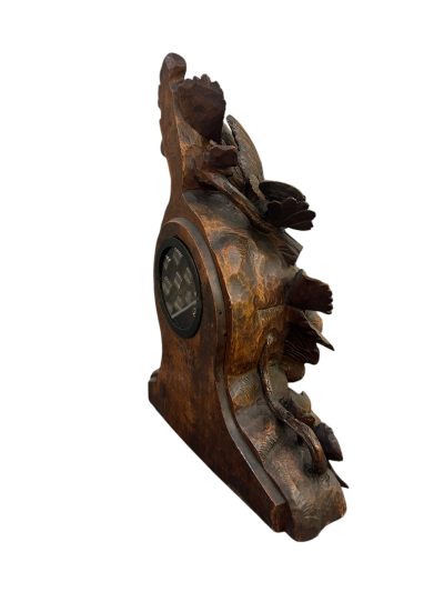 Exquisite carved Bird Black Forest Mantel Clock – ca1900 Mantel Clock Antique Clocks 16