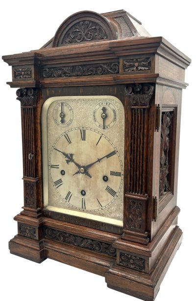 Wonderful Oak case musical bracket clock – ca1890 Antique bracket clock Antique Clocks 10