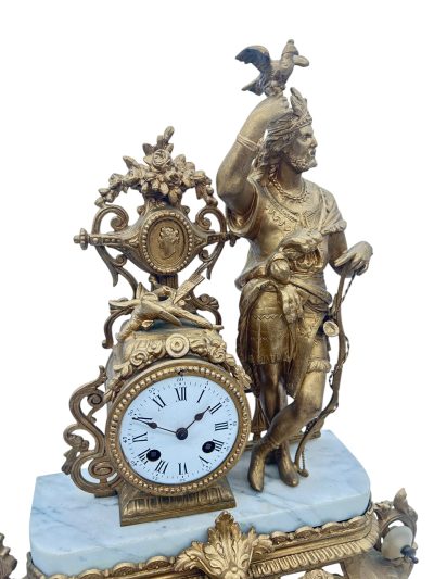 Charming French Gilt Figural Mantel Clock – ca1870 French mantel clock Antique Clocks 13