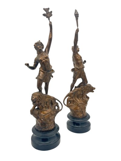 Delightful Ancient Olympian Gilt Figural Clock Garnitures – ca 1890 - Image 12