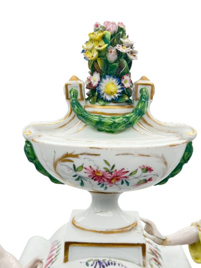 Fabulous Meissen Porcelain Figural Mantel clock – ca1850 Mantel Clock Antique Clocks 5