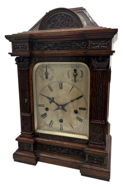 Wonderful Oak case musical bracket clock – ca1890 Antique bracket clock Antique Clocks 14