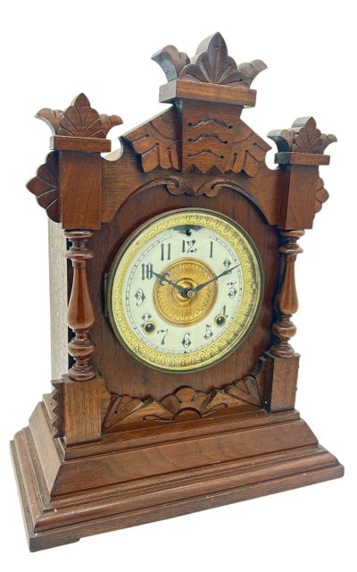 Wonderful American Ansonia Mahogany Case Mantel Clock – ca1890 Mantel Clock Antique Clocks 10