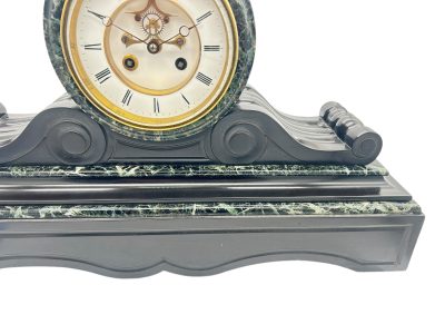 Fabulous Victorian Drum Head Slate & green marble Mantel Clock – ca1870 Mantel clocks Antique Clocks 4