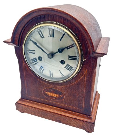 Charming Arched Top Oak case Mantel Clock – ca1900 Mantel Clock Antique Clocks 5