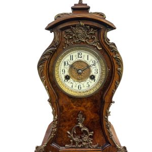 Superb Burr Walnut & Ormolu Boulle Clock – ca1880 Mantel Clock Antique Clocks