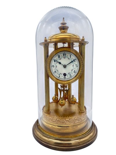 Superb Bandstand Ormolu German Torsion Clock Anniversary Clock – Mantel Clock C1900 Torso Antique Clocks 3