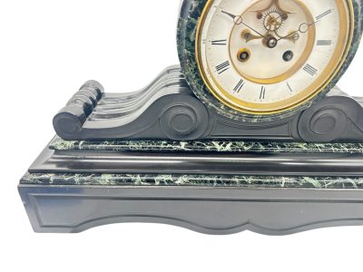 Fabulous Victorian Drum Head Slate & green marble Mantel Clock – ca1870 Mantel clocks Antique Clocks 10