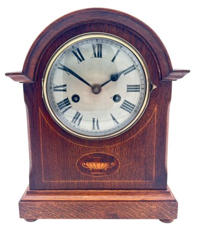 Charming Arched Top Oak case Mantel Clock – ca1900 Mantel Clock Antique Clocks 8