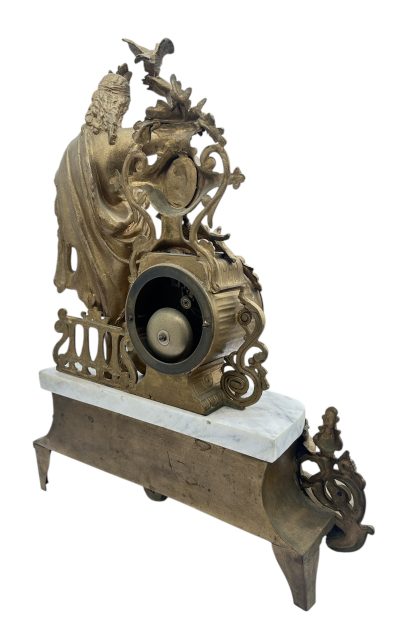 Charming French Gilt Figural Mantel Clock – ca1870 French mantel clock Antique Clocks 16