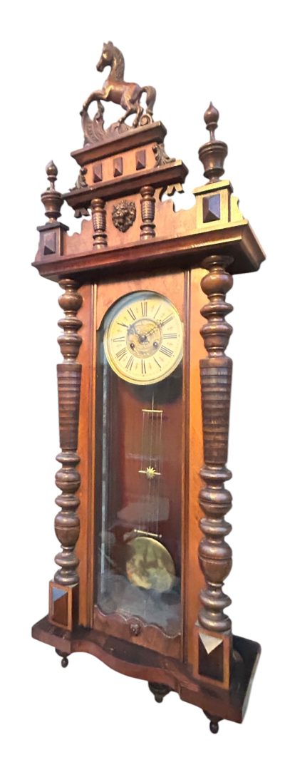 Fabulous Carved Walnut case Vienna regulator Wall clock – ca1900 vienna wall clock Antique Clocks 15