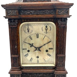 Wonderful Oak case musical bracket clock – ca1890 Antique bracket clock Antique Clocks