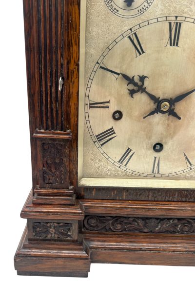 Wonderful Oak case musical bracket clock – ca1890 Antique bracket clock Antique Clocks 12