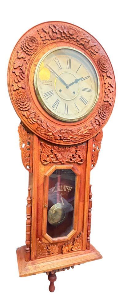 Wonderful American Ansonia Regulator Wall clock – ca1890 Regulator clock Antique Coffers 17