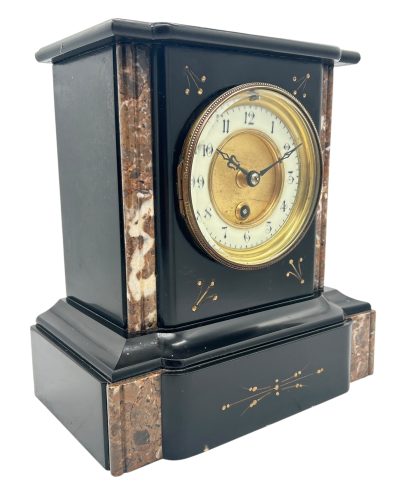 Wonderful Timepiece Slate & marble Mantel Clock – ca1895 Mantel Clock Antique Clocks 11