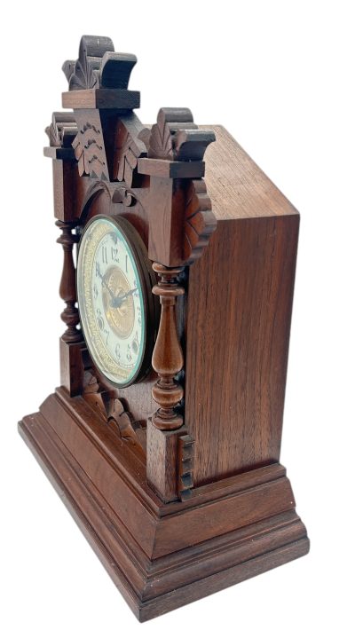 Wonderful American Ansonia Mahogany Case Mantel Clock – ca1890 Mantel Clock Antique Clocks 13