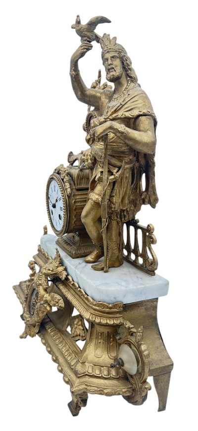 Charming French Gilt Figural Mantel Clock – ca1870 French mantel clock Antique Clocks 9