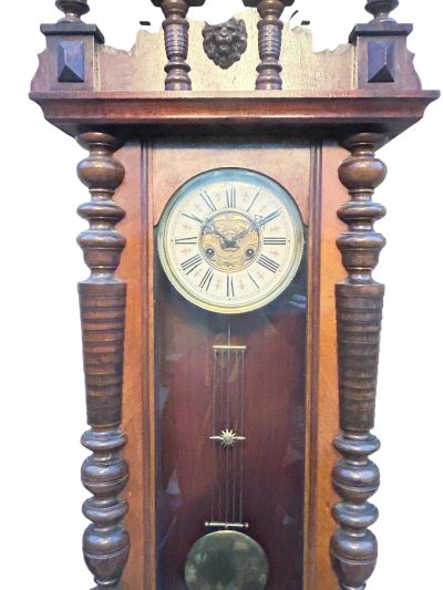 Fabulous Carved Walnut case Vienna regulator Wall clock – ca1900 vienna wall clock Antique Clocks 17