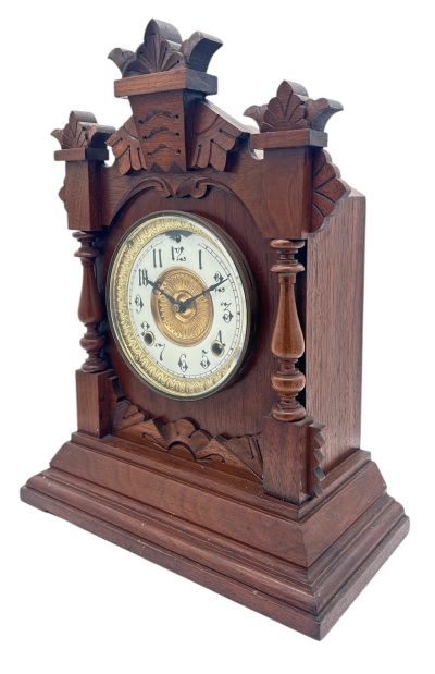 Wonderful American Ansonia Mahogany Case Mantel Clock – ca1890 Mantel Clock Antique Clocks 4