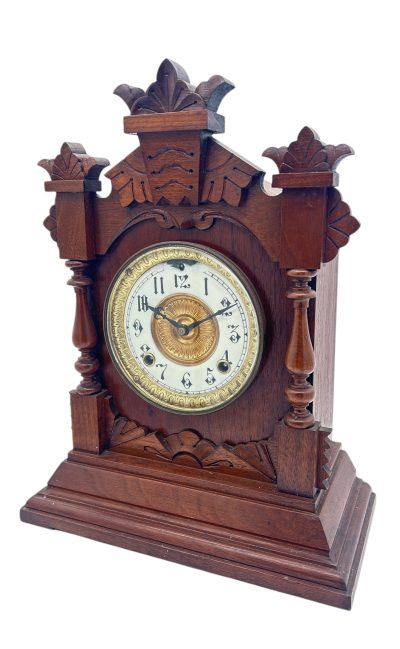 Wonderful American Ansonia Mahogany Case Mantel Clock – ca1890 Mantel Clock Antique Clocks 6