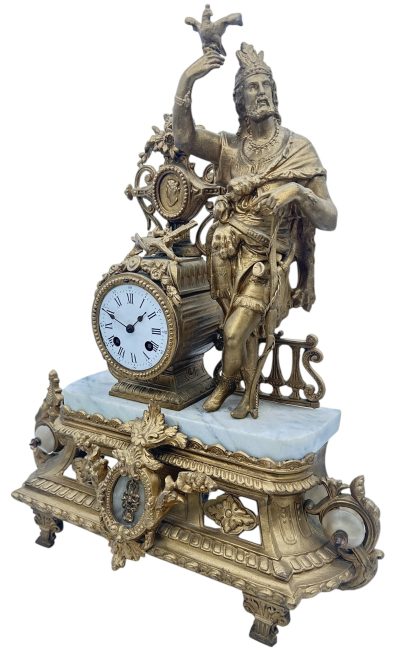 Charming French Gilt Figural Mantel Clock – ca1870 French mantel clock Antique Clocks 6