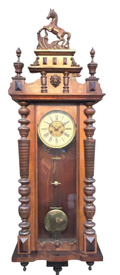 Fabulous Carved Walnut case Vienna regulator Wall clock – ca1900 vienna wall clock Antique Clocks 13