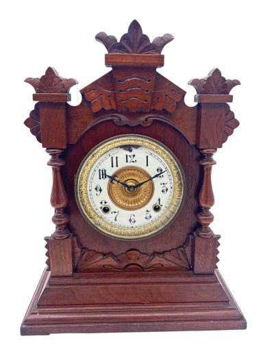 Wonderful American Ansonia Mahogany Case Mantel Clock – ca1890 Mantel Clock Antique Clocks 3