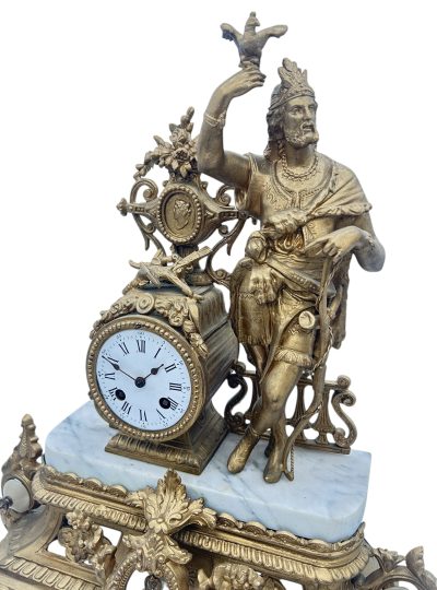 Charming French Gilt Figural Mantel Clock – ca1870 French mantel clock Antique Clocks 8