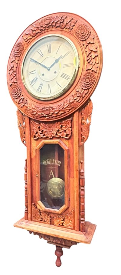 Wonderful American Ansonia Regulator Wall clock – ca1890 Regulator clock Antique Coffers 19