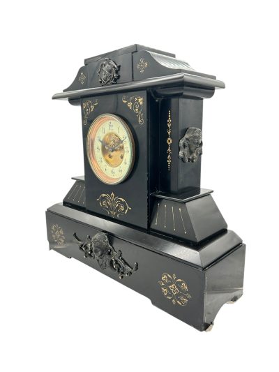 Fine Large Antique Slate 8-Day Mantel Clock –  Ca1890 Mantel clocks Antique Clocks 14