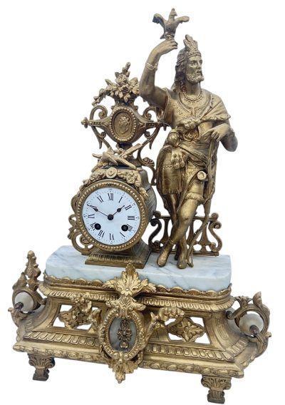 Charming French Gilt Figural Mantel Clock – ca1870 French mantel clock Antique Clocks 4