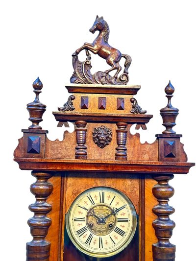 Fabulous Carved Walnut case Vienna regulator Wall clock – ca1900 vienna wall clock Antique Clocks 14