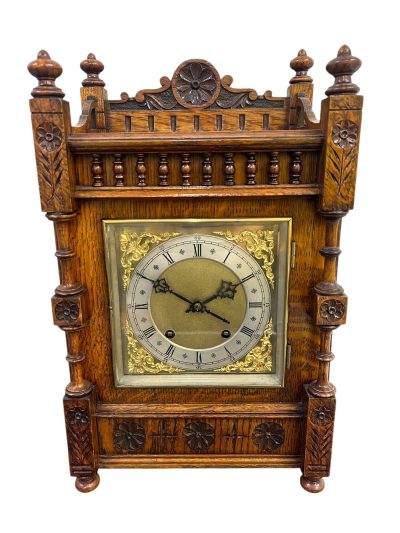 Fabulous Arts & Crafts Mahogany Mantel Clock – ca 1890 Mantel Clock Antique Clocks 4