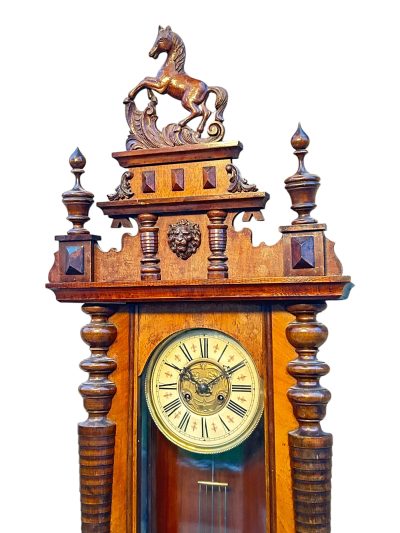 Fabulous Carved Walnut case Vienna regulator Wall clock – ca1900 vienna wall clock Antique Clocks 11