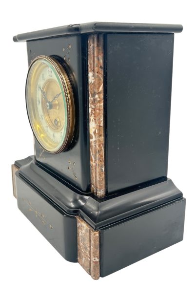 Wonderful Timepiece Slate & marble Mantel Clock – ca1895 Mantel Clock Antique Clocks 8