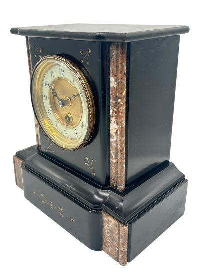 Wonderful Timepiece Slate & marble Mantel Clock – ca1895 Mantel Clock Antique Clocks 9