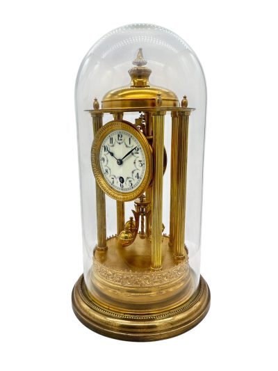 Superb Bandstand Ormolu German Torsion Clock Anniversary Clock – Mantel Clock C1900 Torso Antique Clocks 13