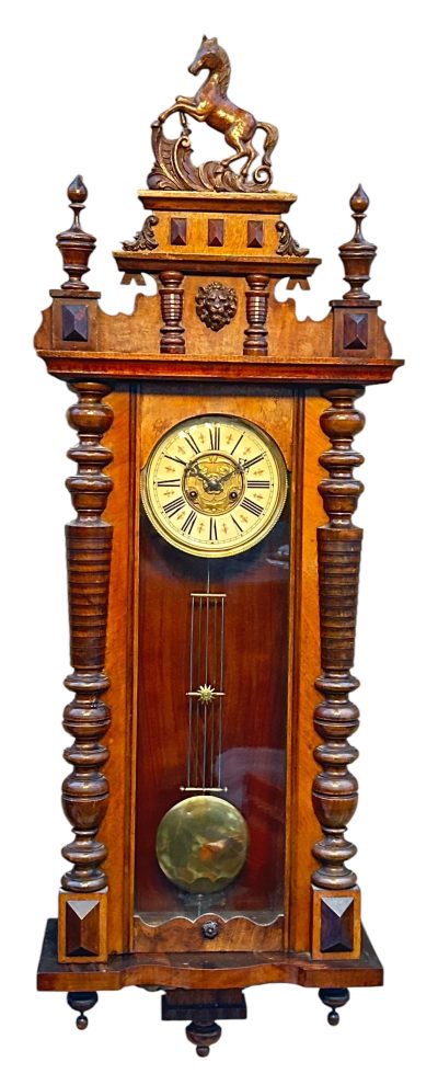 Fabulous Carved Walnut case Vienna regulator Wall clock – ca1900 vienna wall clock Antique Clocks 6