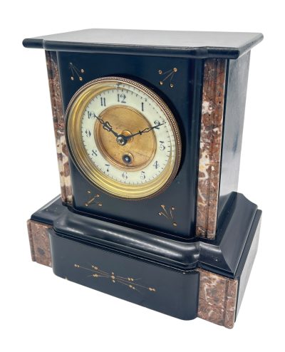 Wonderful Timepiece Slate & marble Mantel Clock – ca1895 Mantel Clock Antique Clocks 5