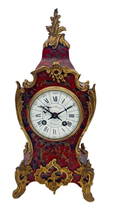 Fantastic French boulle Candelabra Clock set – Ca1870 mantel clock set Antique Clocks 14