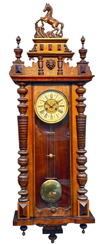 Fabulous Carved Walnut case Vienna regulator Wall clock – ca1900 vienna wall clock Antique Clocks 8